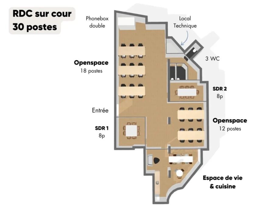 Bureau opéré · 25 à 30 postes · rue Marie Stuart, Paris 2e — photo 8/8